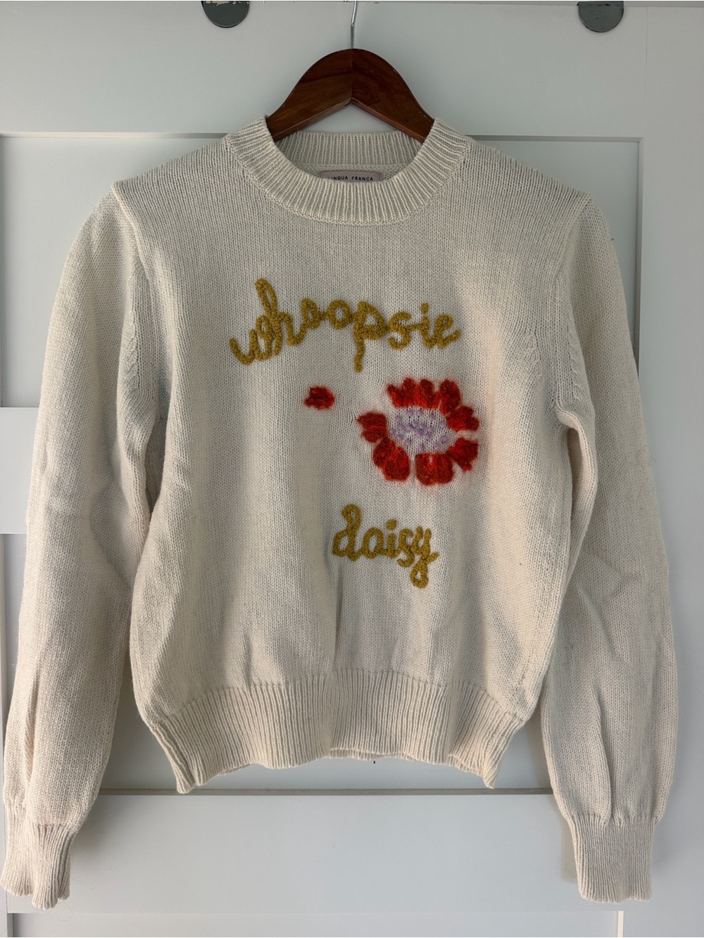 Lingua Franca Whoopsie Daisy Sweater size M VGUC